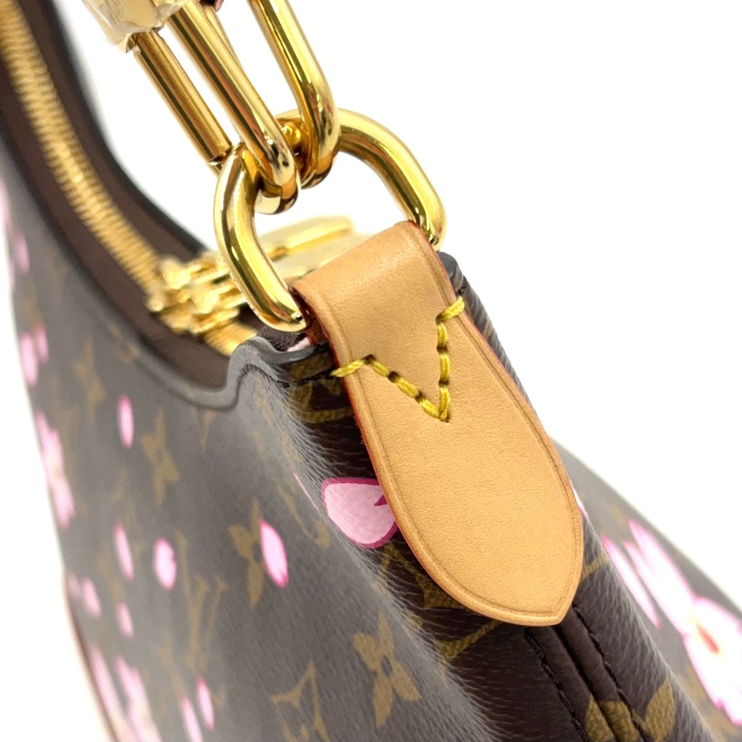Louis Vuitton Monogram Cherry Blossom Leather Pink Brown Light Shoulder Bag Gold — view 9