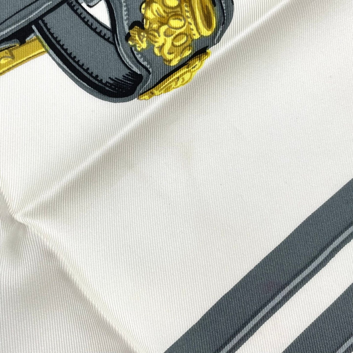Hermes Carre 90 Brides de Gala Silk White Red Scarf — view 9