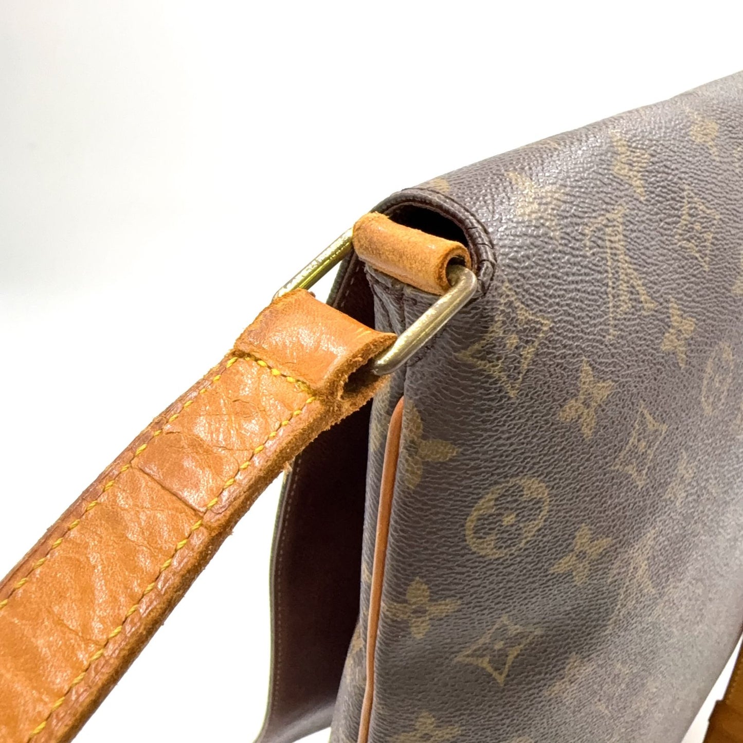 Louis Vuitton Musette Monogram Leather Brown Shoulder Bag Gold — view 9