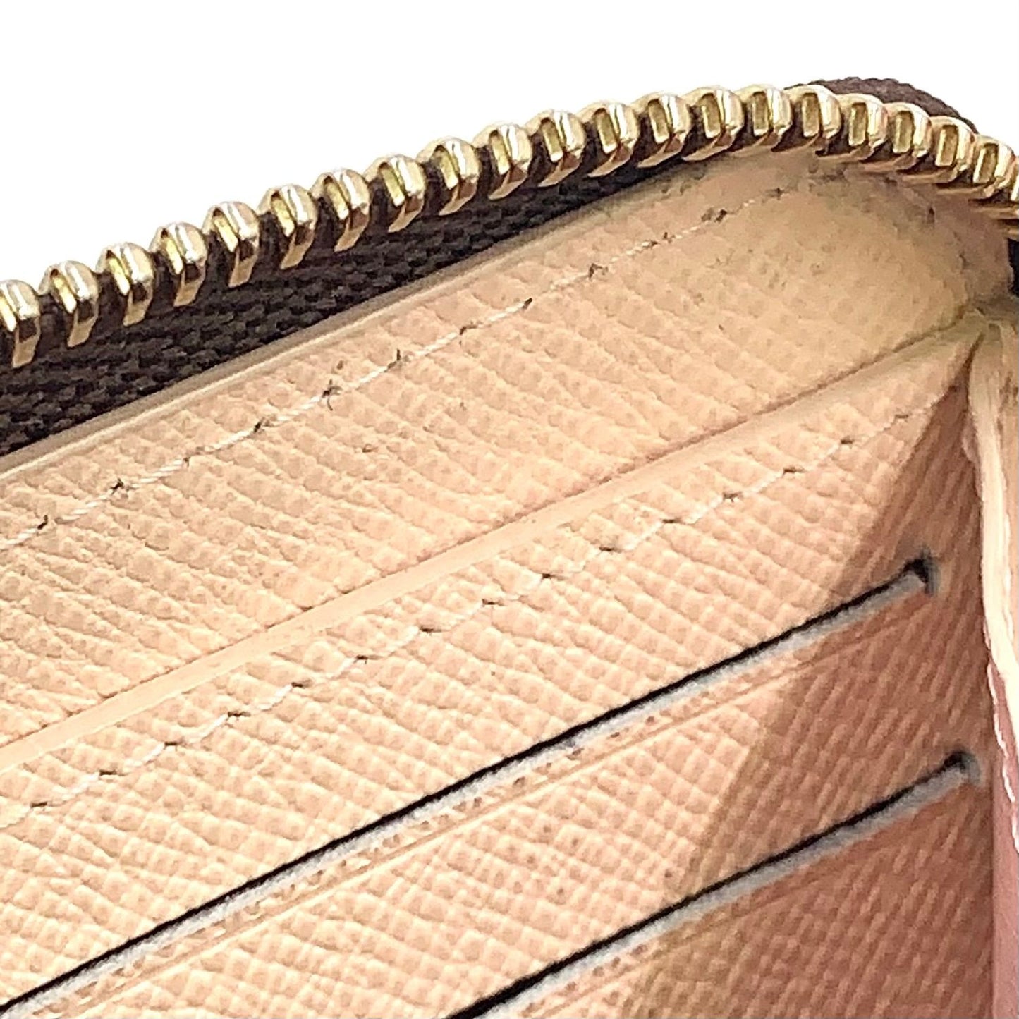 Louis Vuitton Portefeuille Clemence Monogram Rose Ballerine Leather Brown Light — view 9