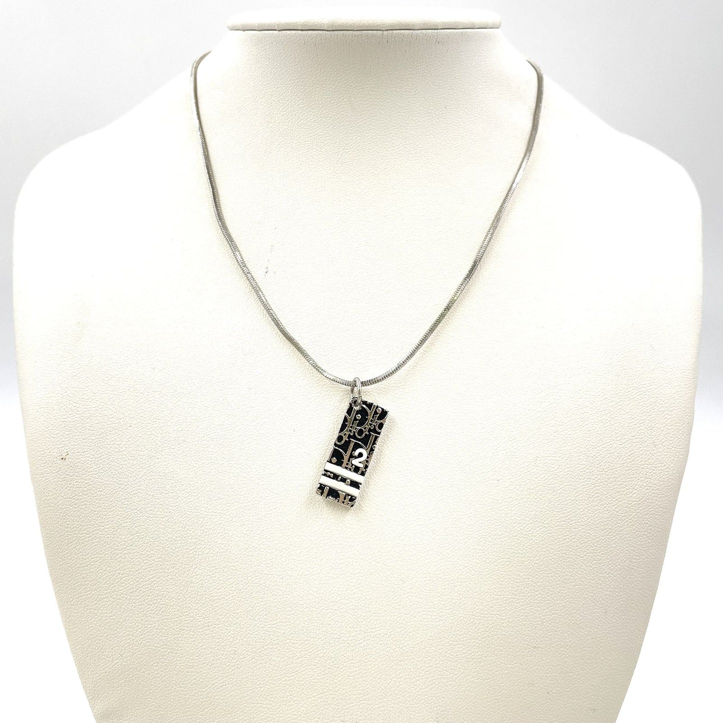 Dior Trotter Plate Metal Black Necklace — view 8