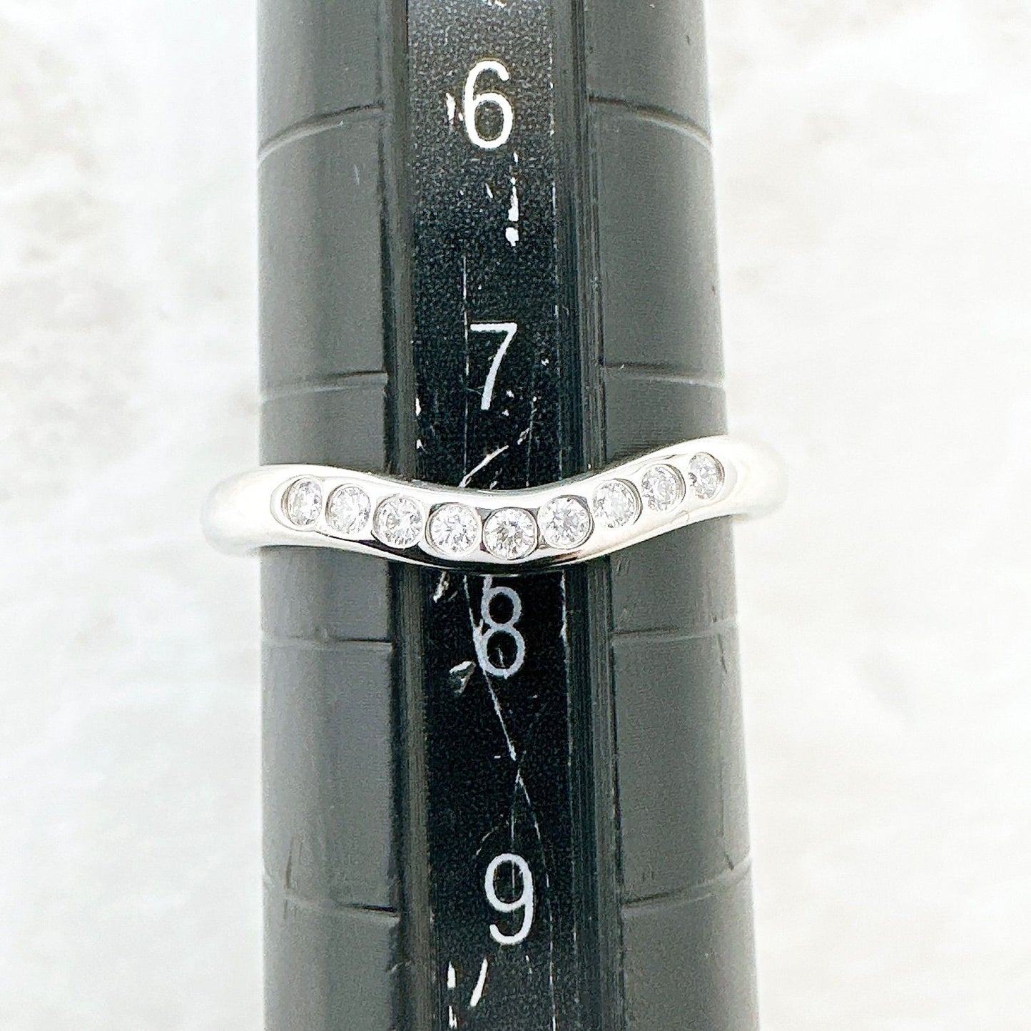 Tiffany & Co Curved Band Diamond Platinum Ring — view 6