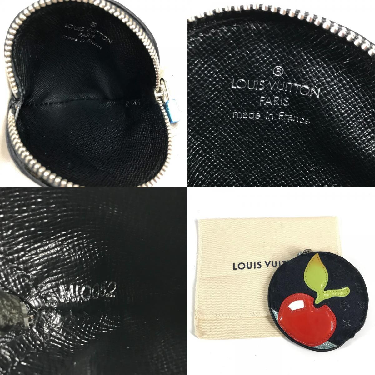Louis Vuitton Coin Case Comte de Fais Apple Monogram Satin Canvas Black — view 9