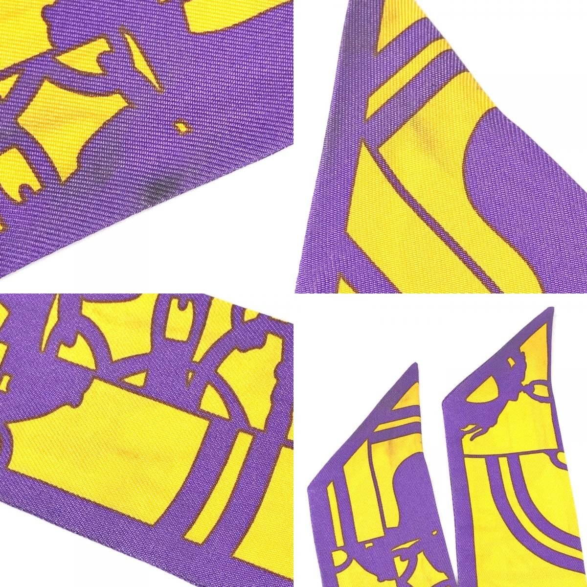 Hermes Scarf Twilly Tiri Silk Purple — view 9
