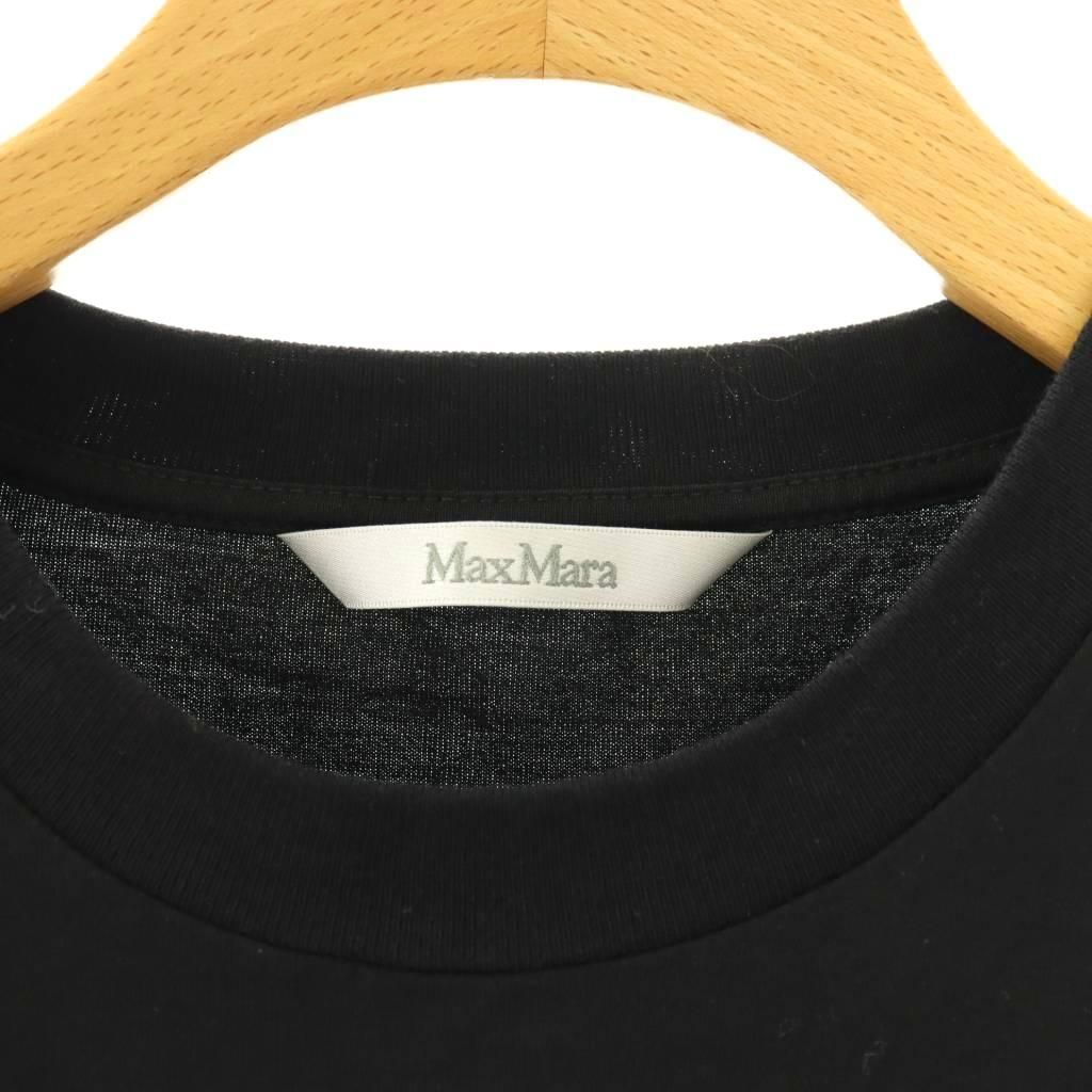 Max Mara White Tag T-Shirt Mlogo Crew Neck Black CX — view 5