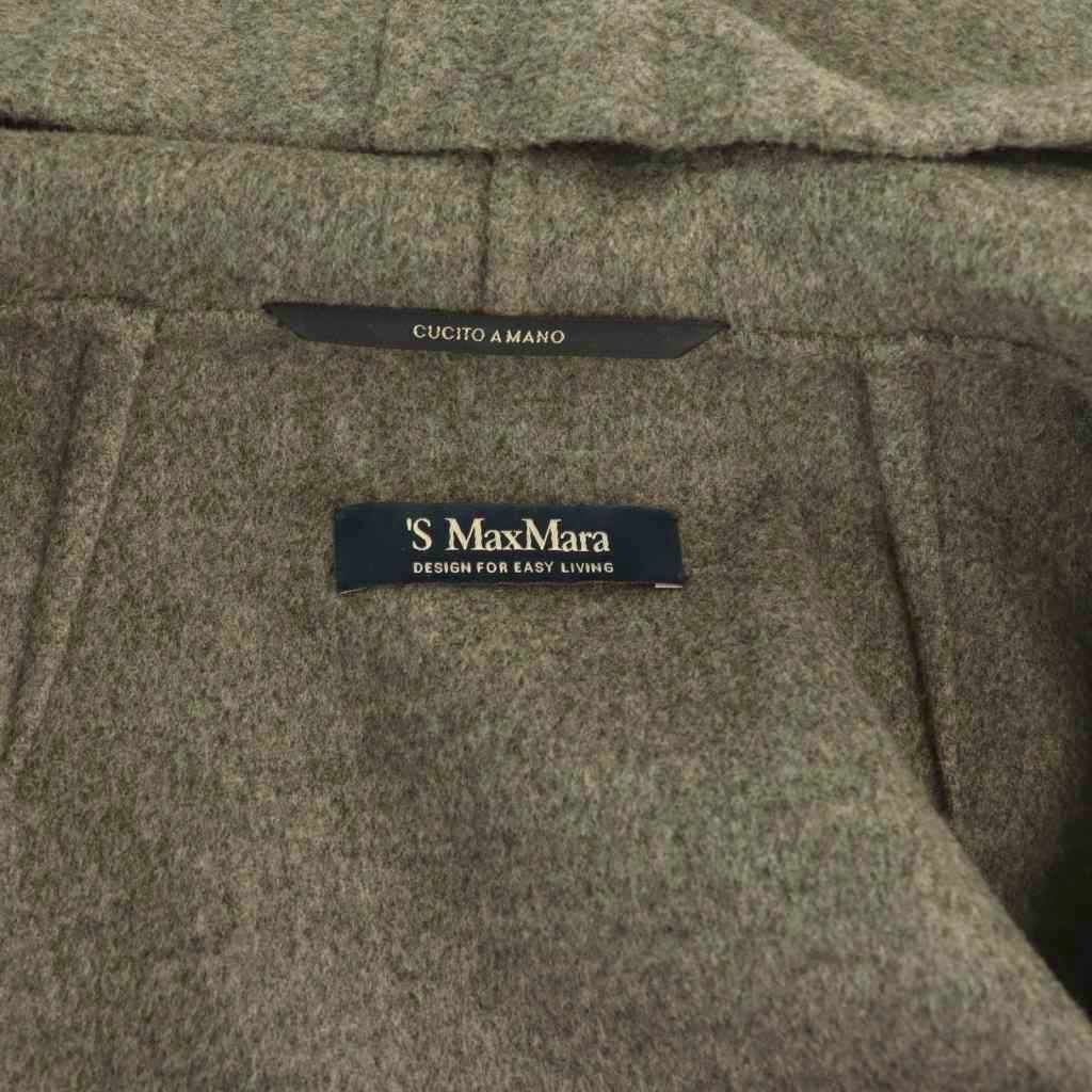 Max Mara S 'S Cucito a Mano Double Facehood Coat 42 Gray SY — view 8