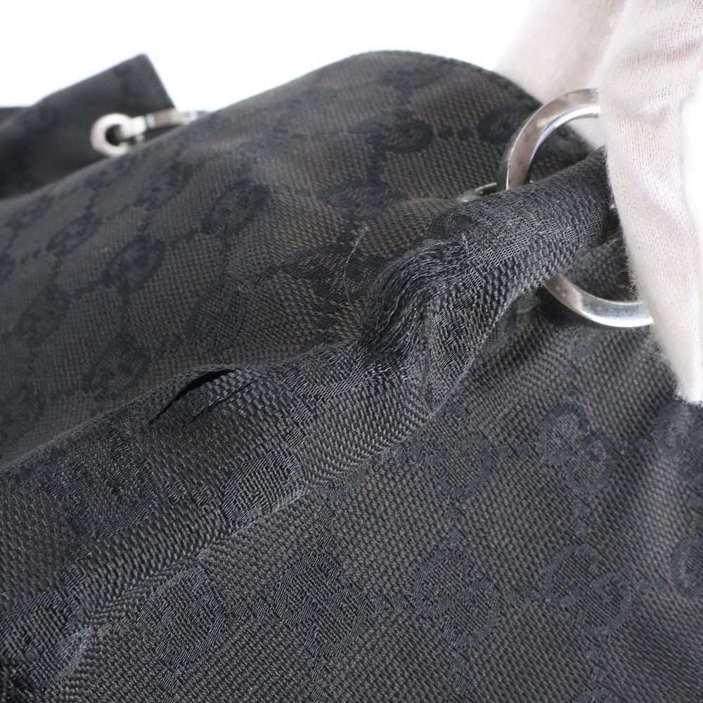 Gucci GG Canvas Leather Tote Shoulder Hand Black — view 9
