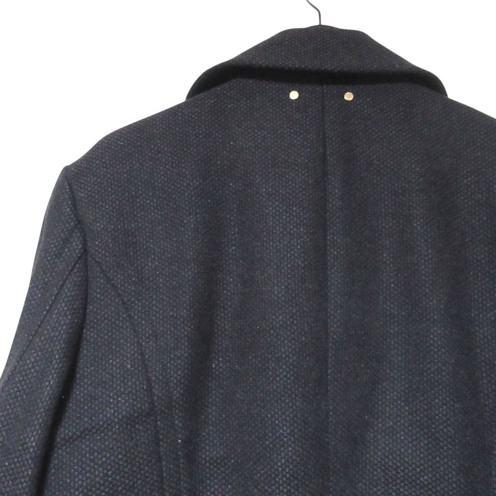 Louis Vuitton Snake Geometric Cashmere Blend Pcoat Pea Coat Jacket 52 Black Gray — view 8