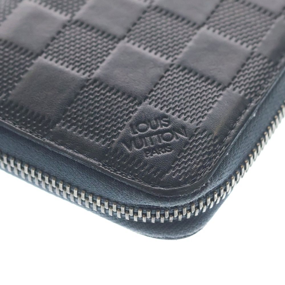 Louis Vuitton Damier Infini Zippy Wallet Vertical Cosmos Card Case Navy Leather — view 6