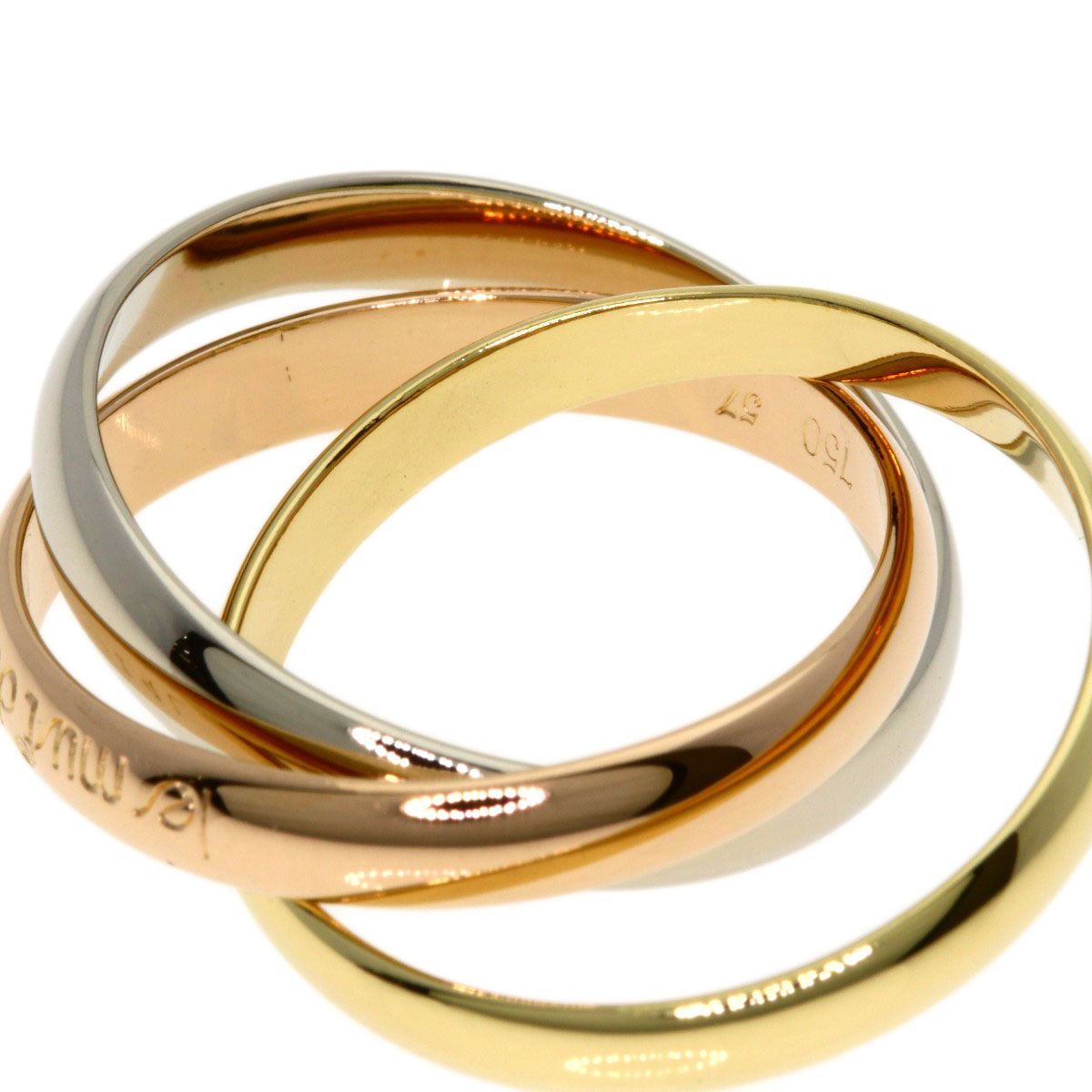 Cartier Trinity 57 Ring 18k Yellow Gold 18k Pink White — view 7