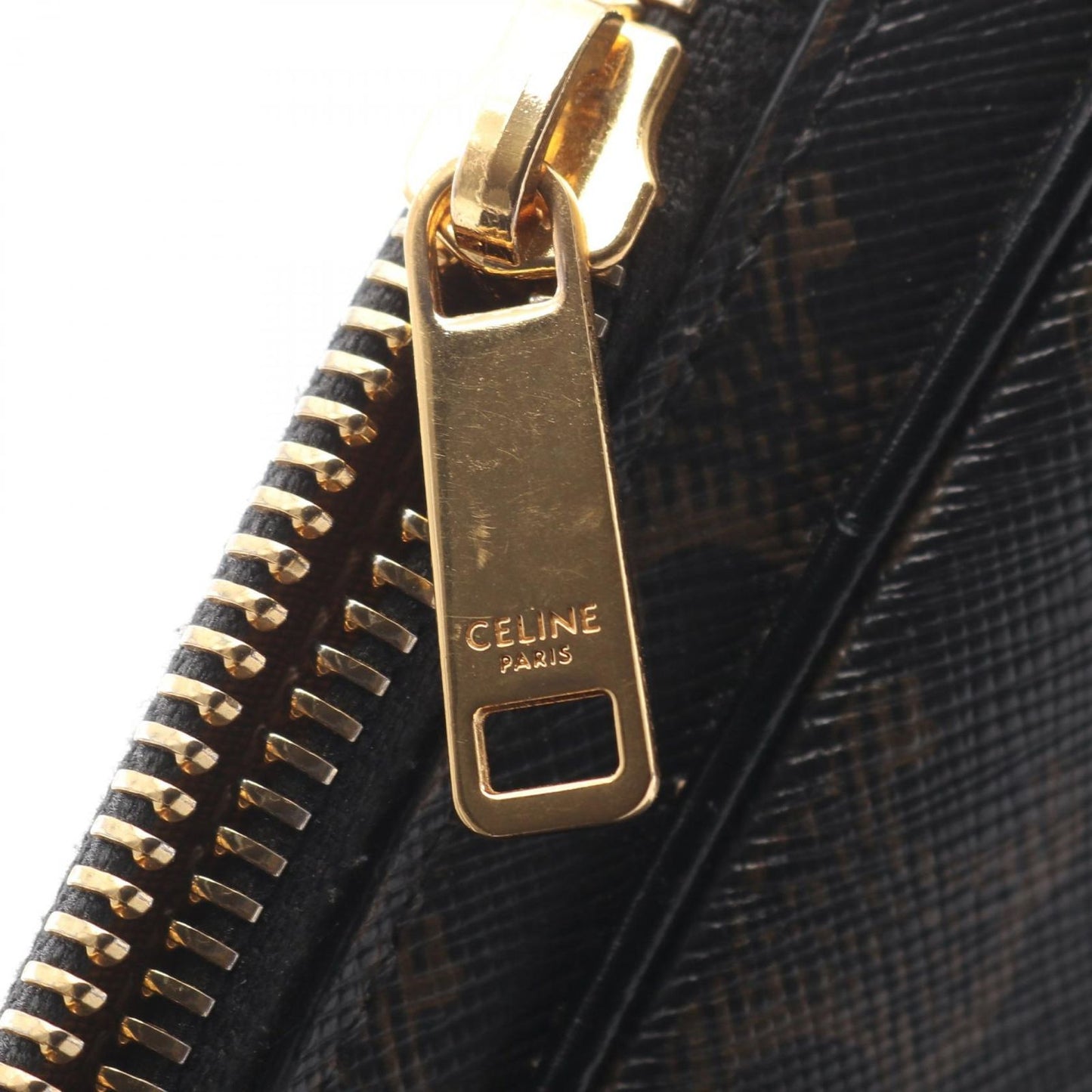 Celine Shoulder Bag Triomphe Black Canvas Leather — view 9