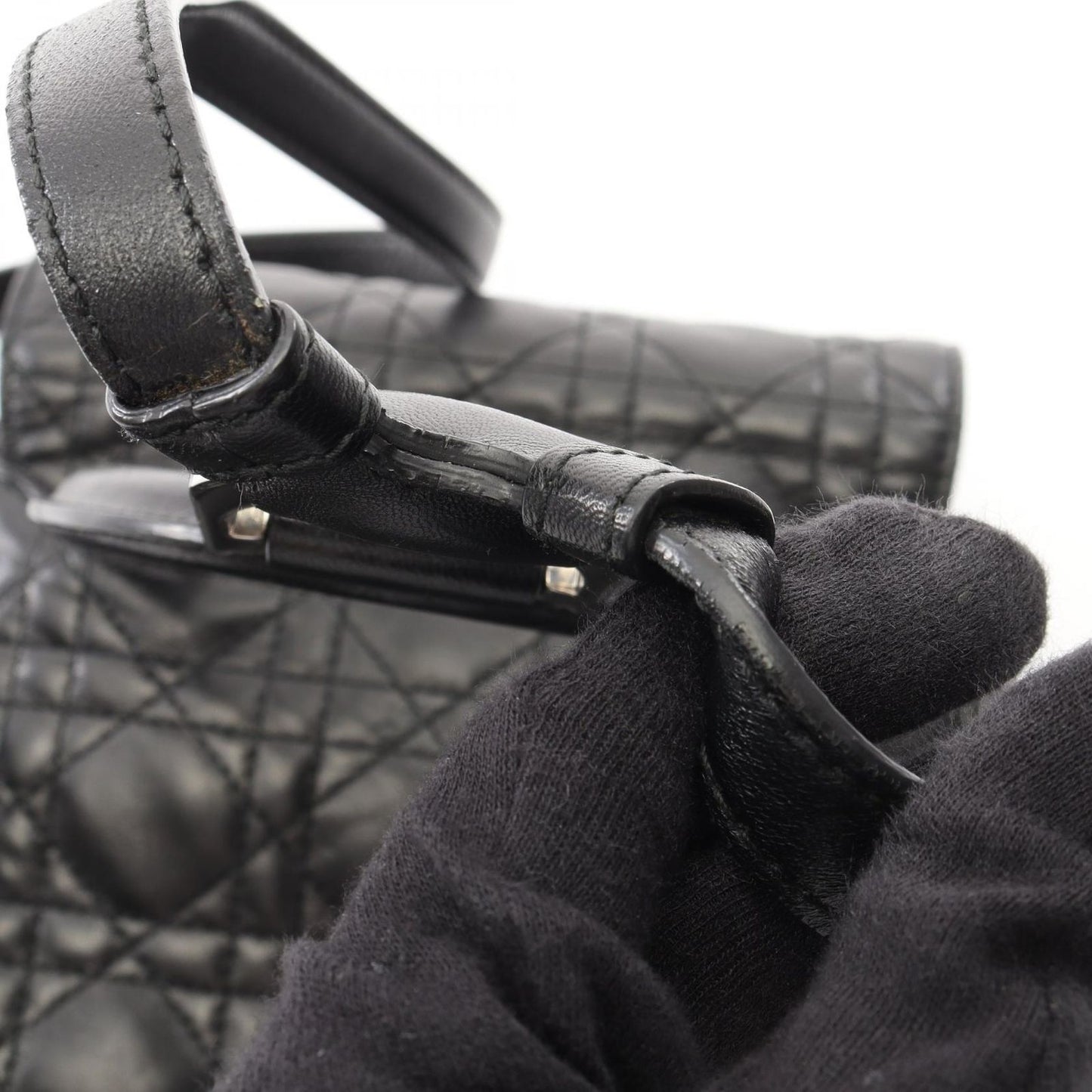 Dior Backpack Cannage Black Leather Star — view 9