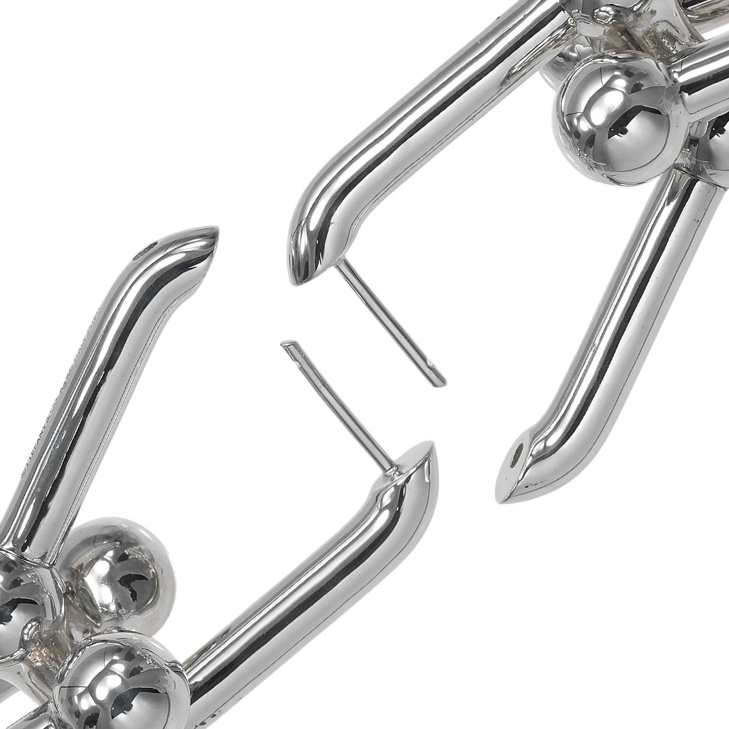 Tiffany & Co Extra Large Link 925 Sterling Silver Earrings — view 6