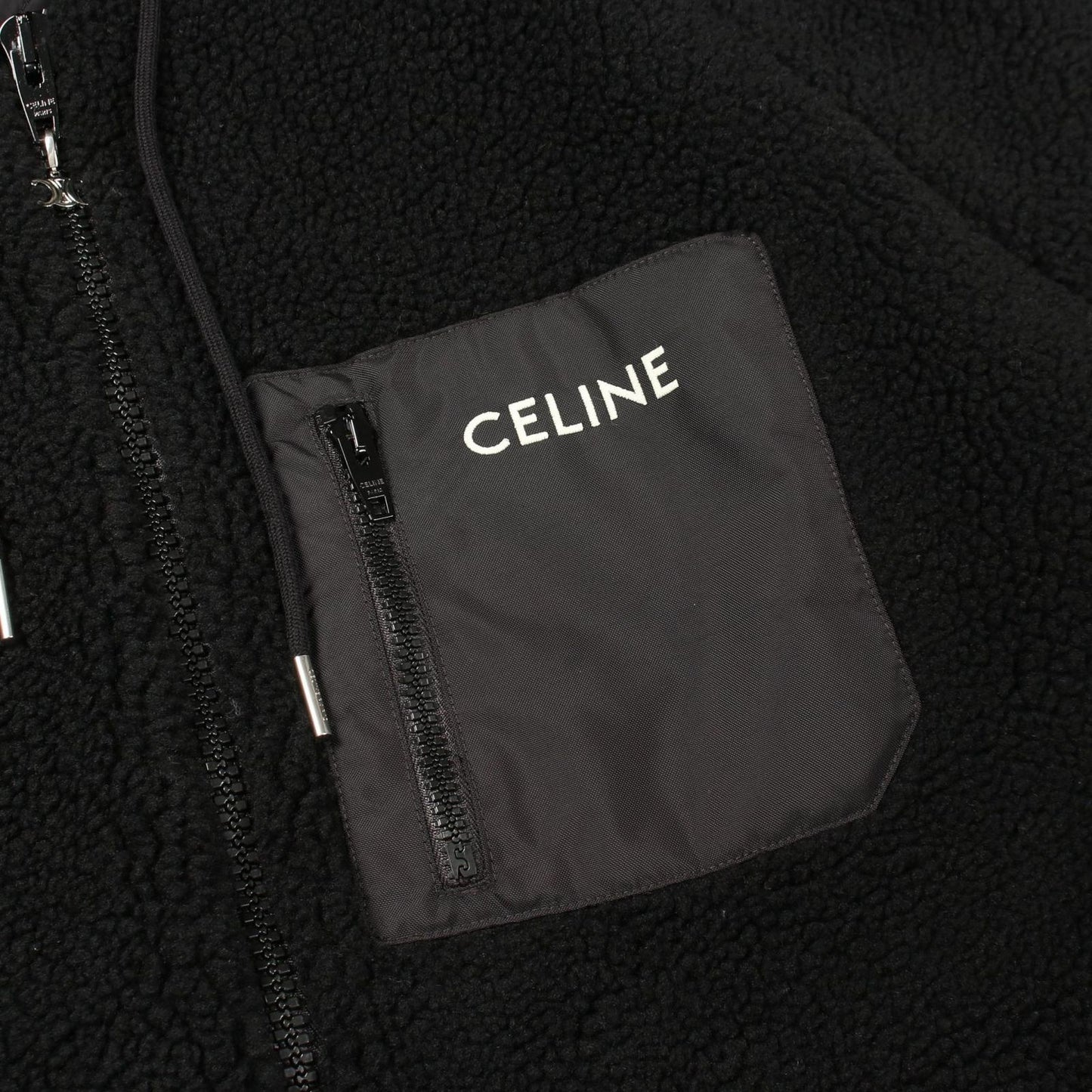 Celine Hooded Boa Black Others Boa Jacket — view 6