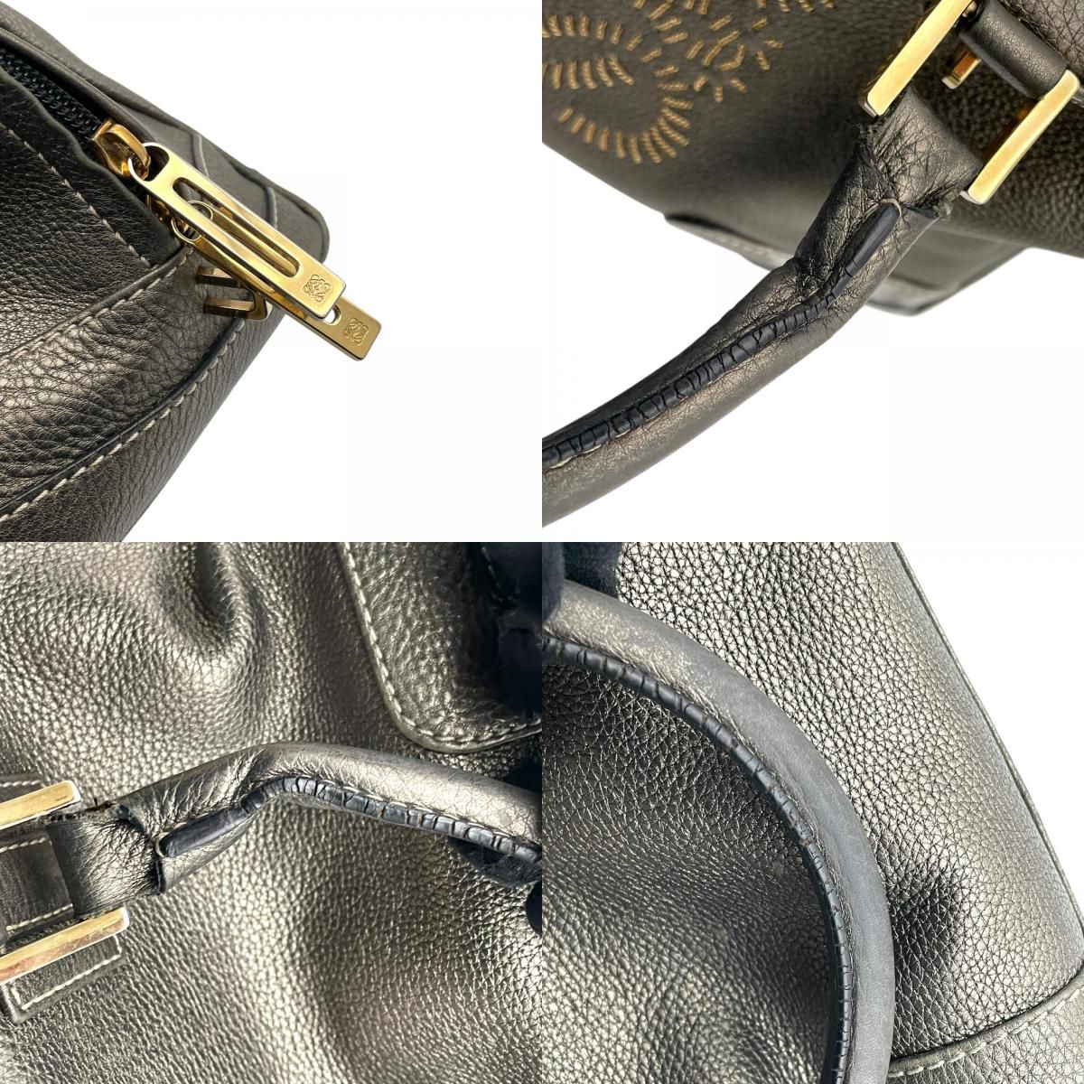 Loewe Amazona Boston Bag Leather Gray Anagram — view 9