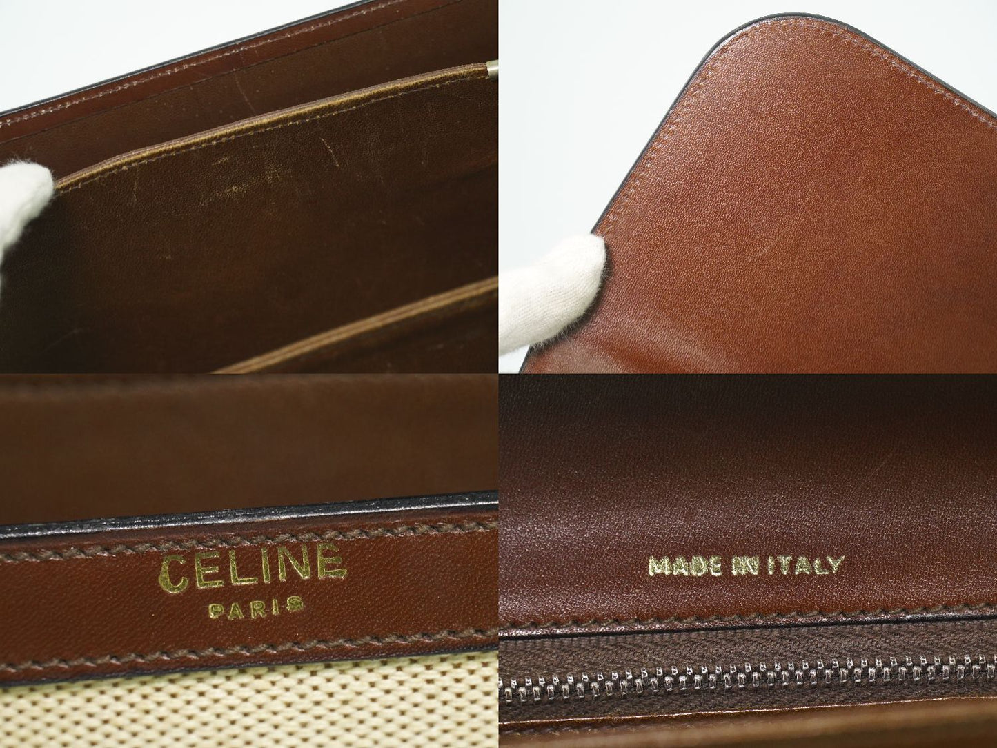 Celine Canvas Shoulder Bag Beige — view 9