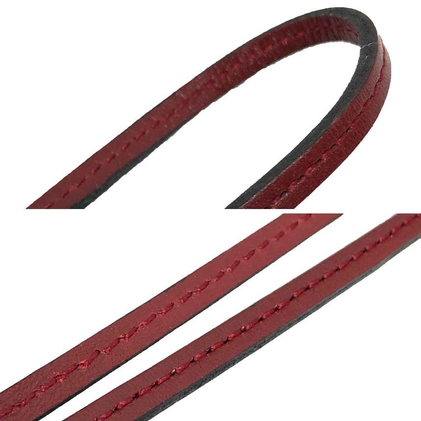 Hermes Lanier Leather Necklace Rouge Ash Box Calf — view 3