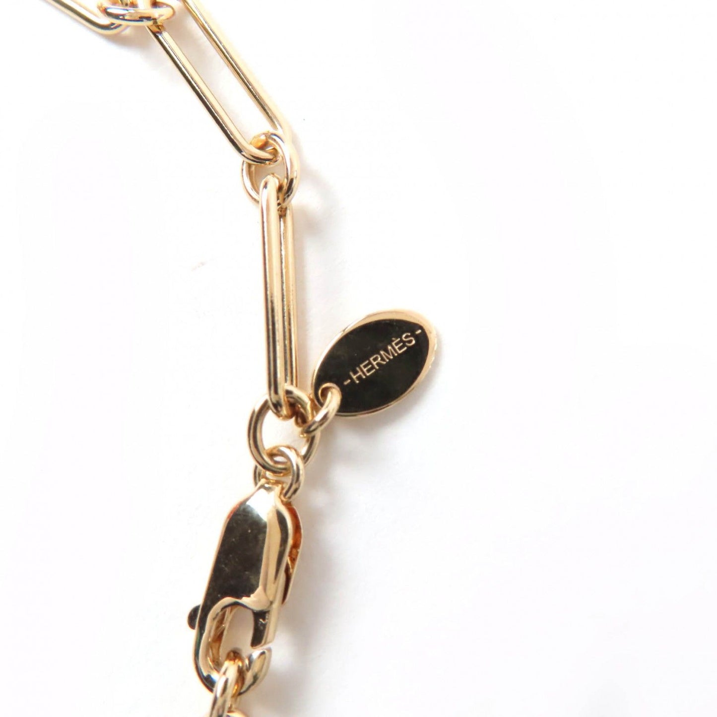 Hermes Marokinier GM Fusion Kelly Buffalo Horn Necklace Gold Orange — view 8