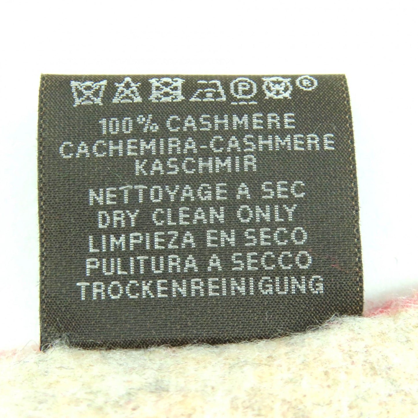 Hermes Love Story Cashmere Ecalato Beige Fringe Scarf Red — view 8