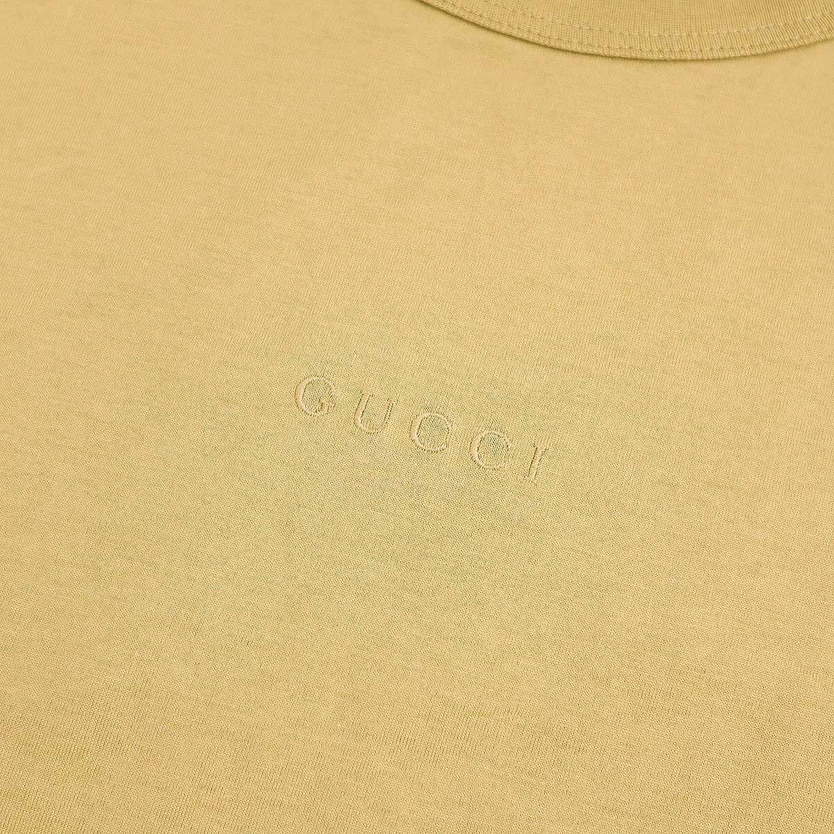 Gucci Embroidered Cotton Jersey T-Shirt Camel XS — view 4