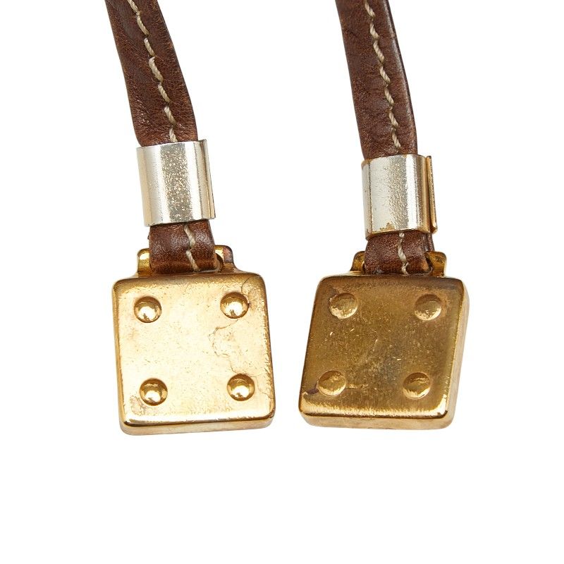 Loewe Anagram Crossbody Shoulder Bag Yellow Brown Leather — view 9