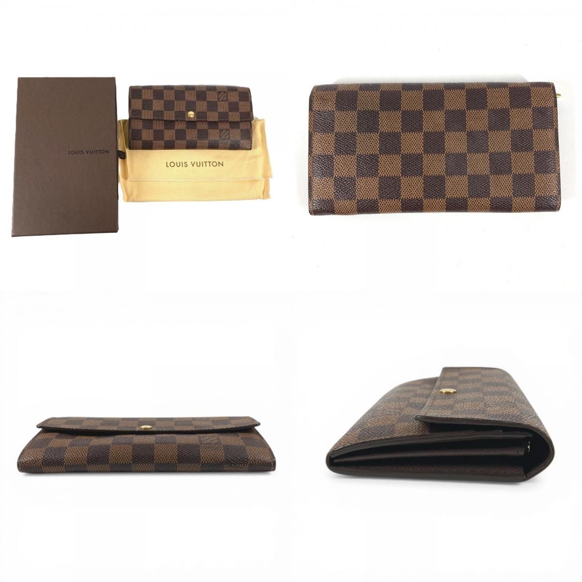 Louis Vuitton Wallet Portefeuille Sarah Damier Canvas Ebene Brown — view 9
