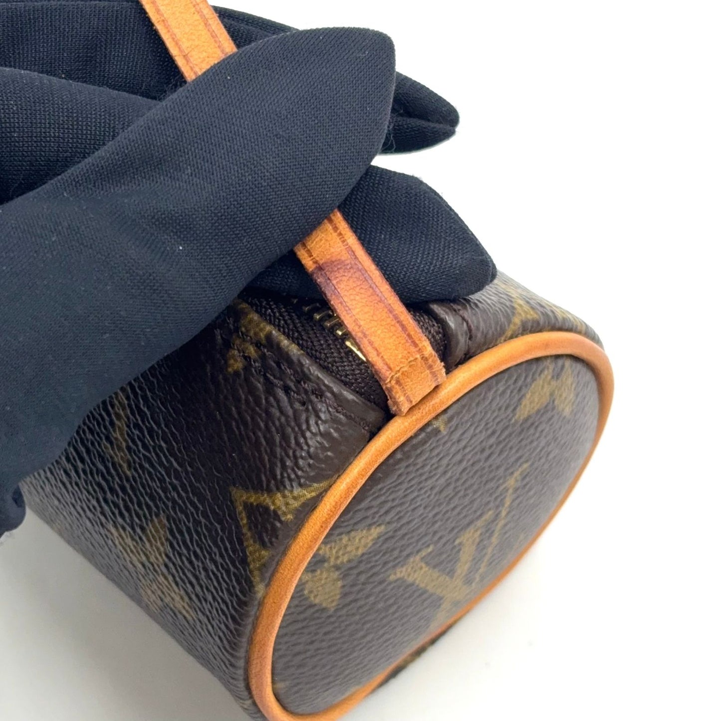 Louis Vuitton Monogram Papillon Attachment Leather Brown Pouch Gold — view 9