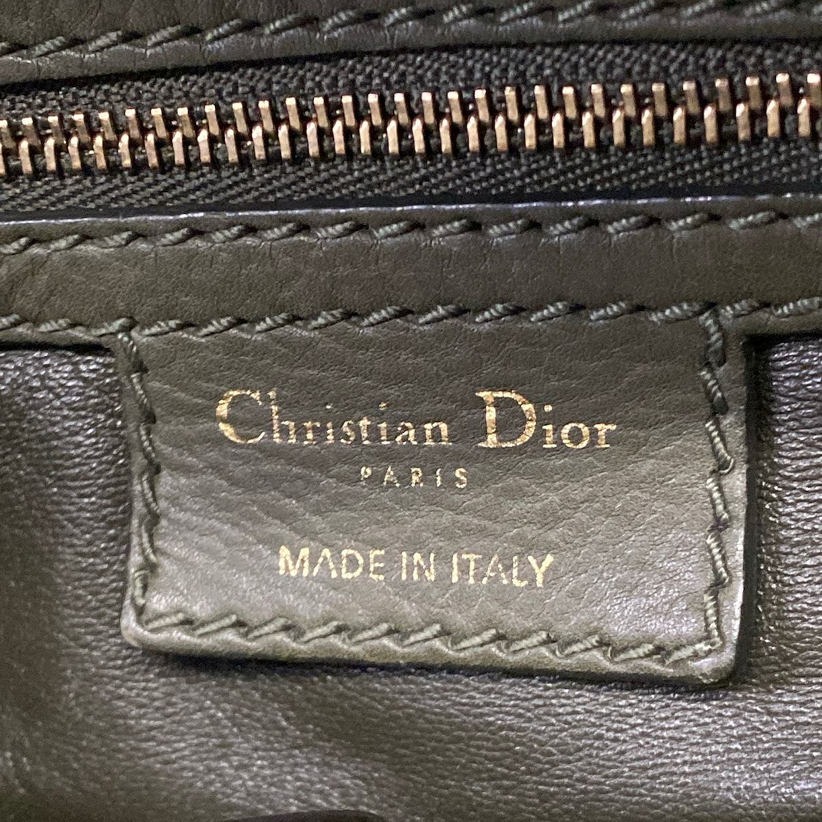 Dior Handbag Khaki Beige Leather — view 9