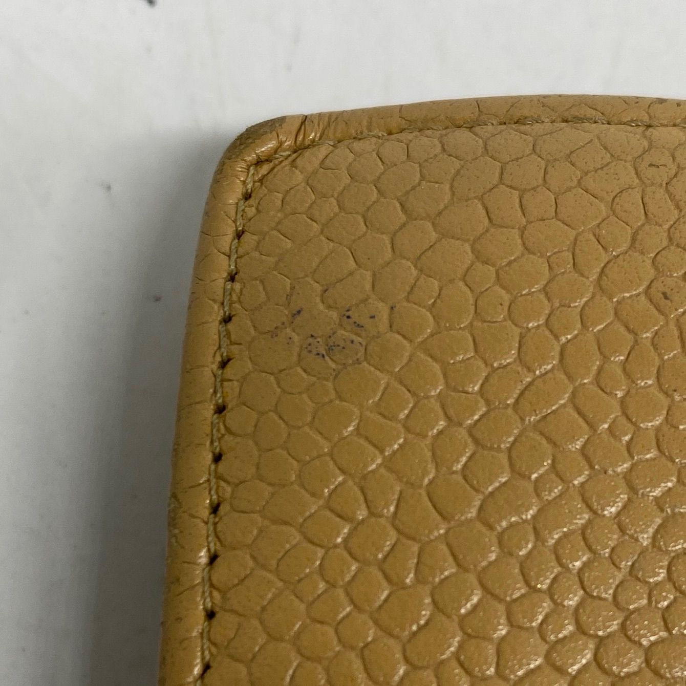 Chanel Wallet Clasp Caviar Leather Beige CC Logo — view 9