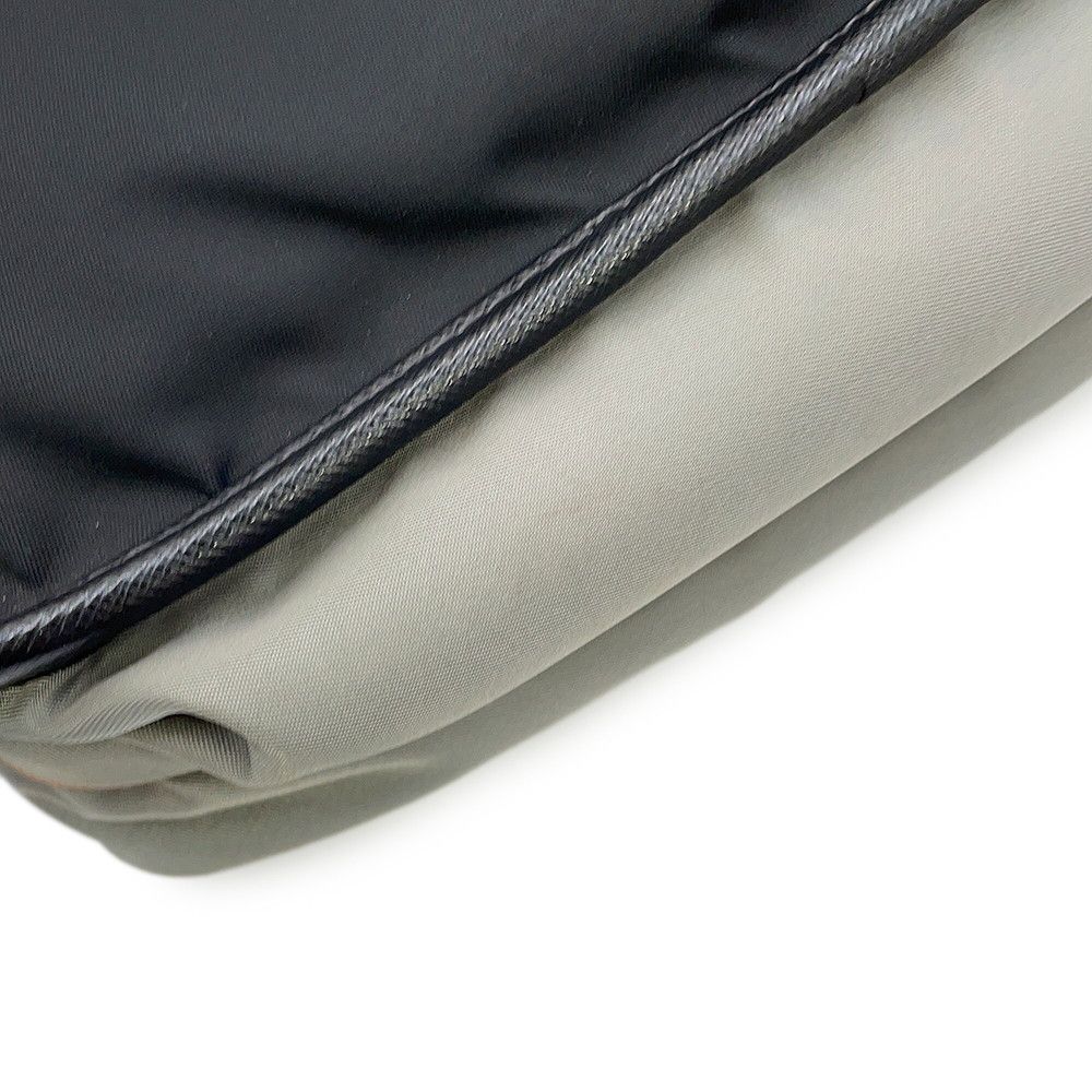 Prada Shoulder Bag Triangle Logo Nylon Leather Black — view 9