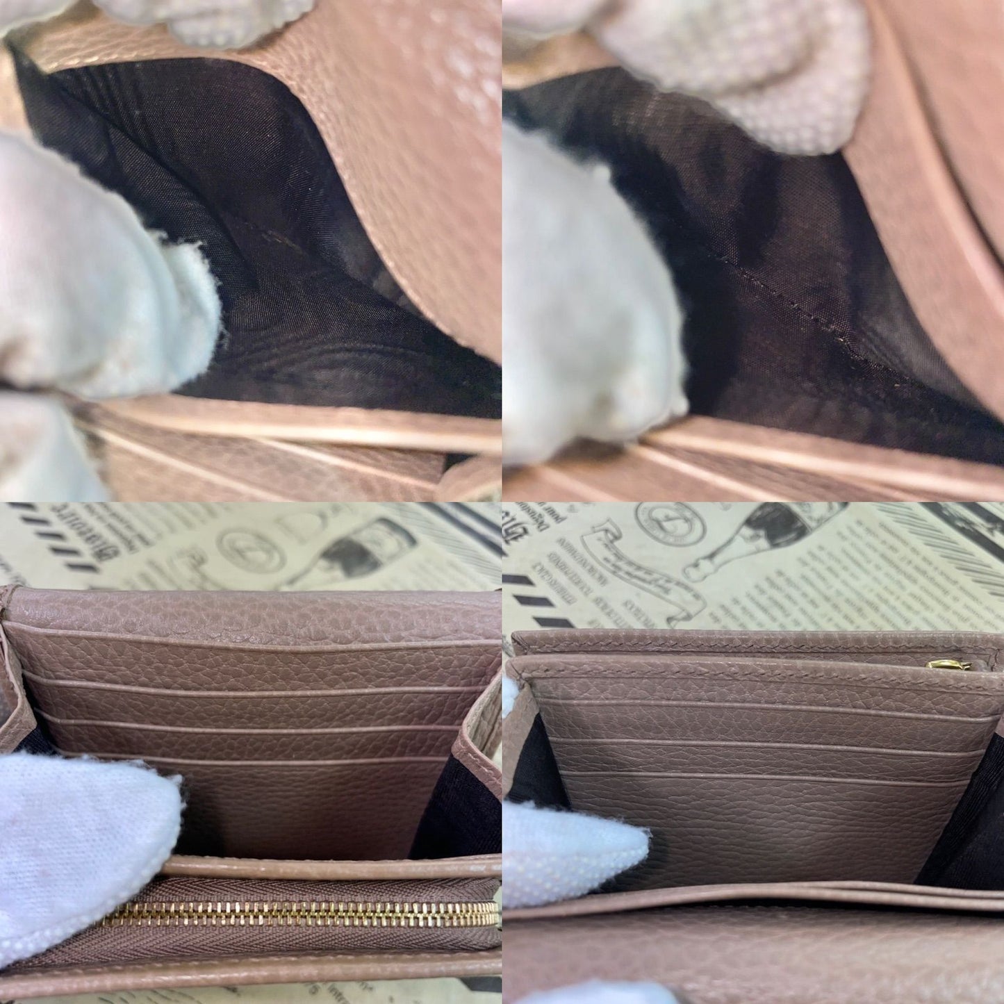Gucci Fold Wallet Compact Leather GG Marmont Gray — view 9