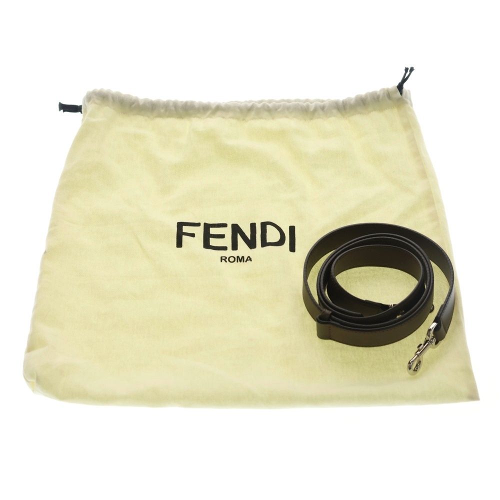 Fendi by the Way 2-Way Shoulder Bag Zucca Pattern Brown Leather Silver — view 6