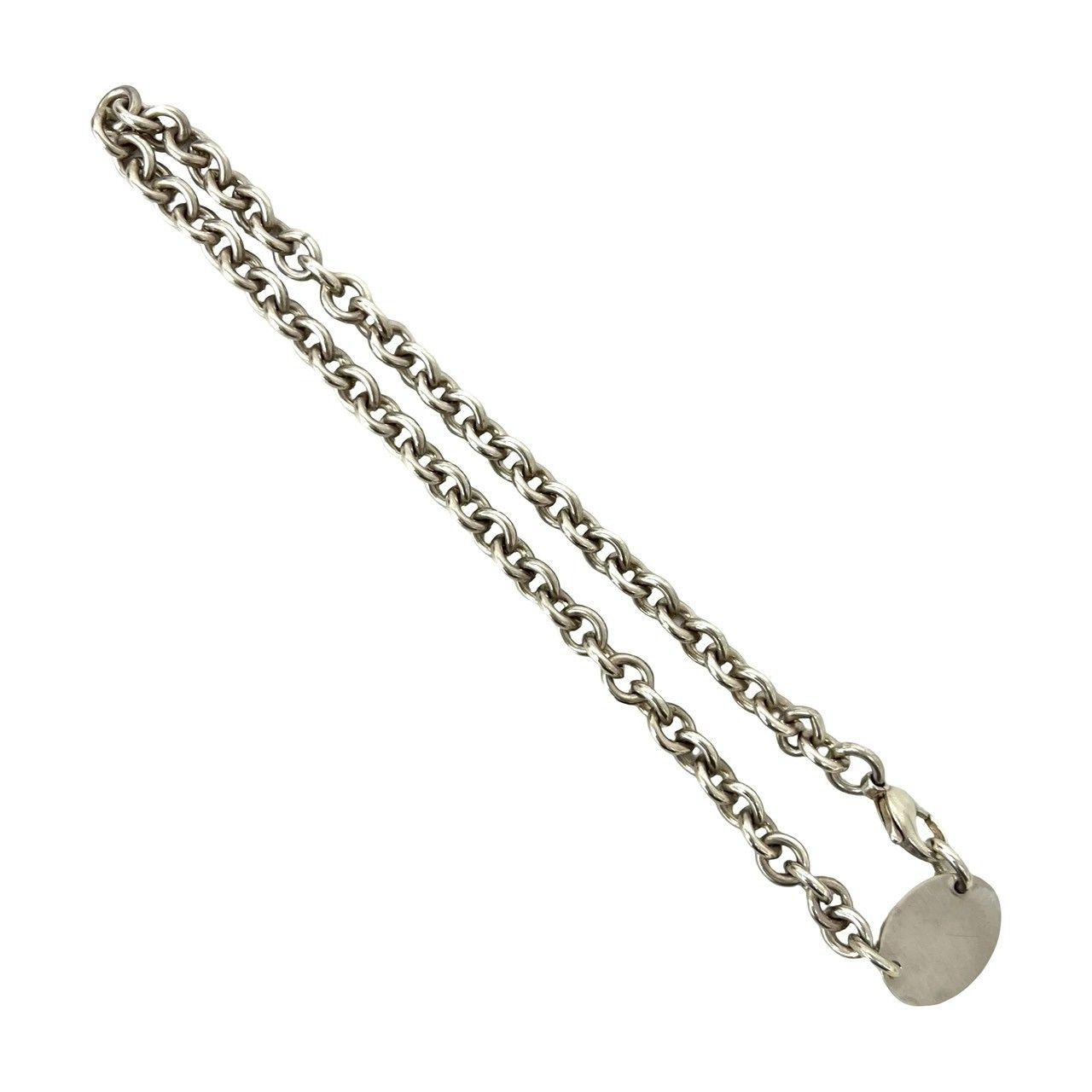 Tiffany & Co Return to Oval Necklace 925 Sterling Silver Chain Pendant — view 5