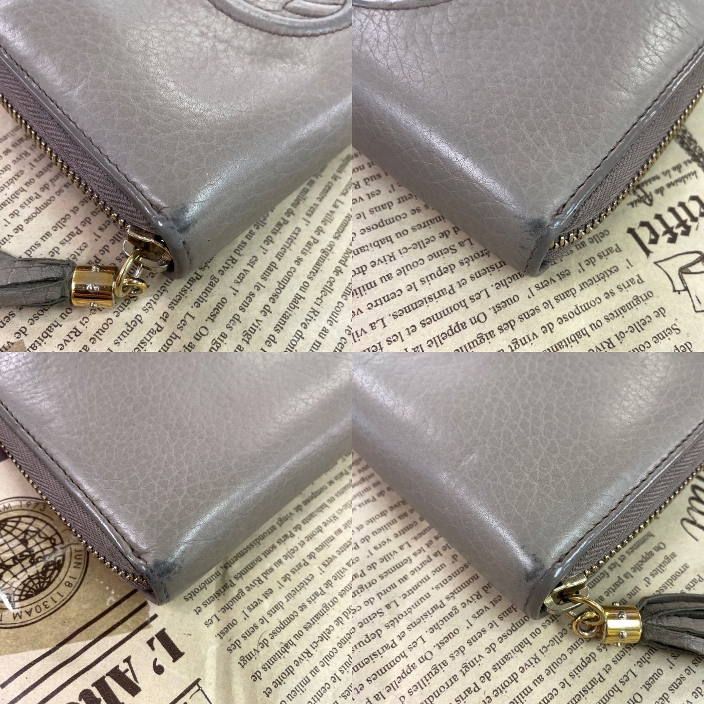 Gucci Wallet Interlocking GG Marmont Leather Gray Ju — view 9
