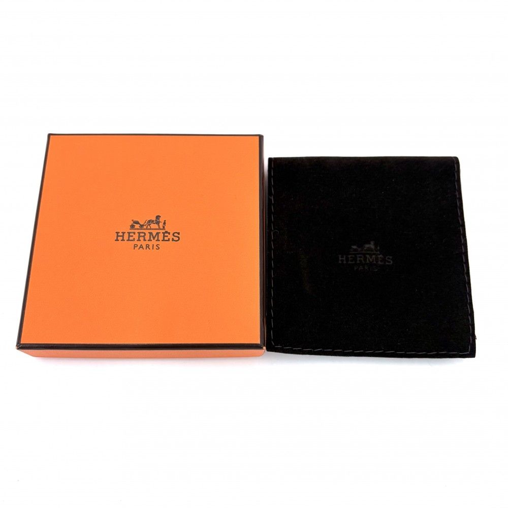 Hermes Bracelet Leather Tourni Tresse Cord Black Silver — view 8