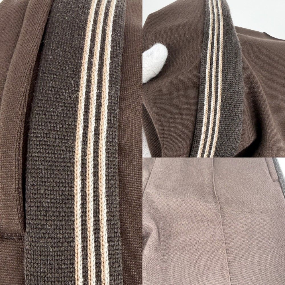 Miu Miu Miu Pants Jersey Back Logo Bottom Side Line 38 Brown Rayon Nylon — view 5