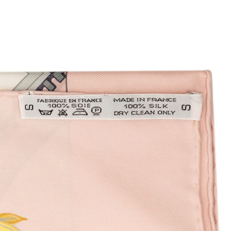 Hermes Carre 90 Bordeaux Porte Oceane City Entrance Scarf Pink Multicolor Silk — view 8