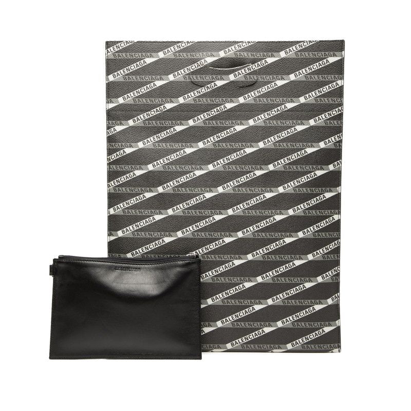 Balenciaga Logo Handbag Clutch Black Multicolor — view 6