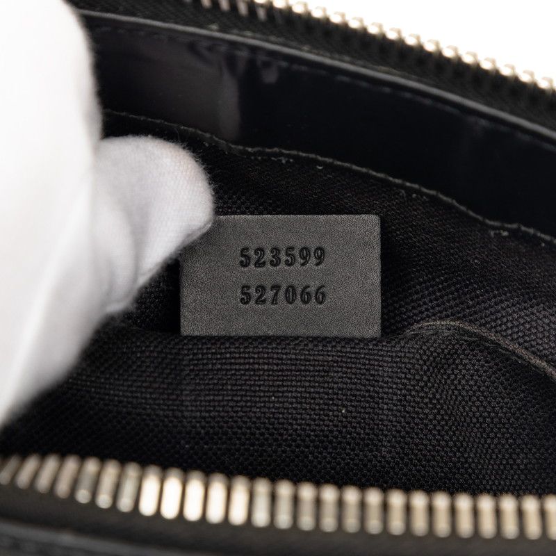 Gucci GG Supreme Crossbody Shoulder Bag Black Gray Leather — view 6