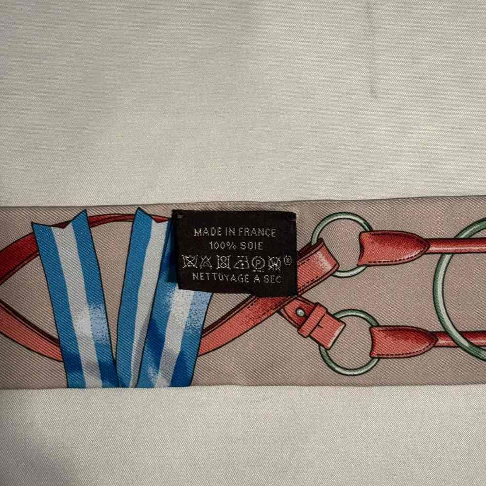 Hermes Jumping Beige Rose Twilly Scarf — view 4
