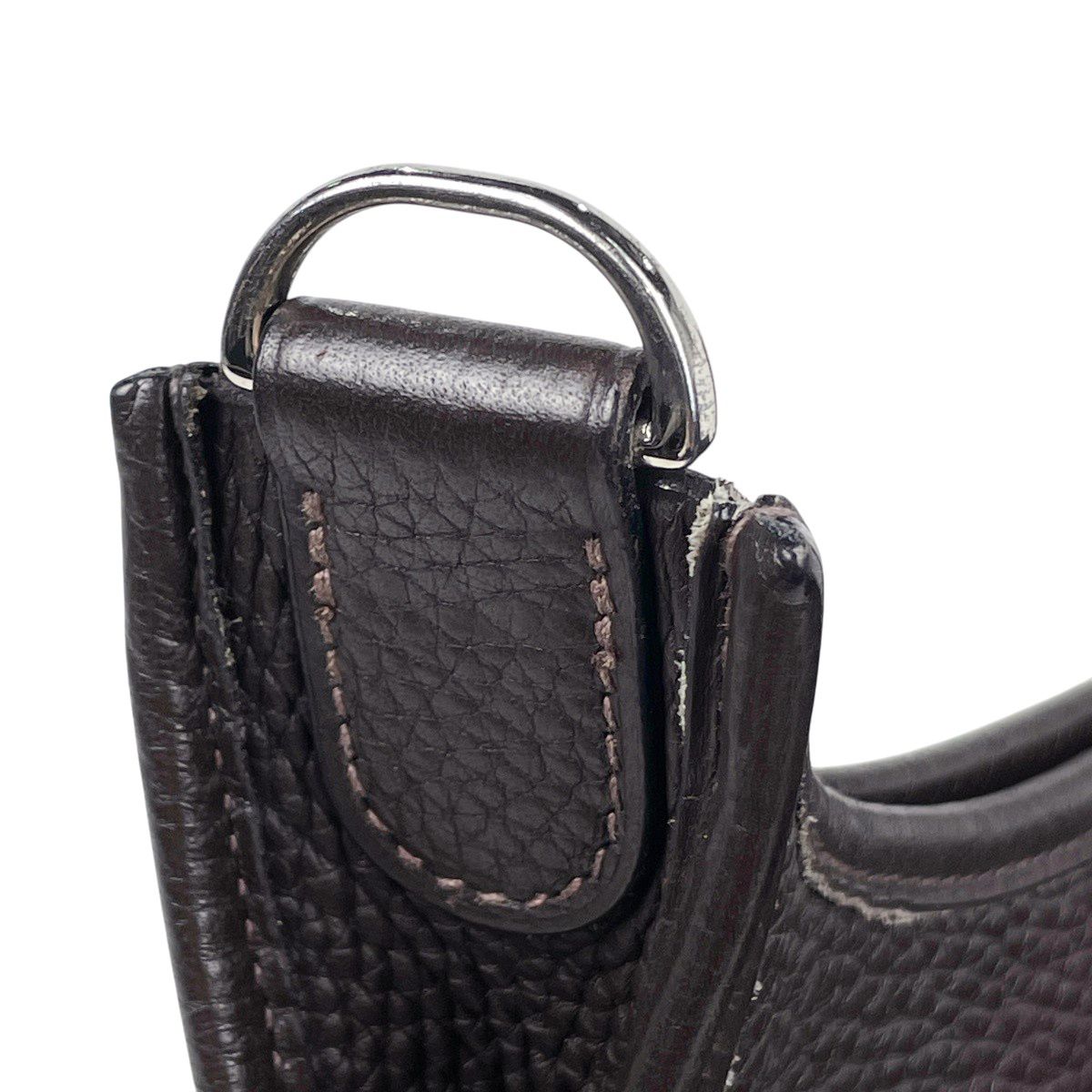 Hermes Evelyne 2 PM Perforated Logo Shoulder Bag Taurillon Clemence Ebene — view 9
