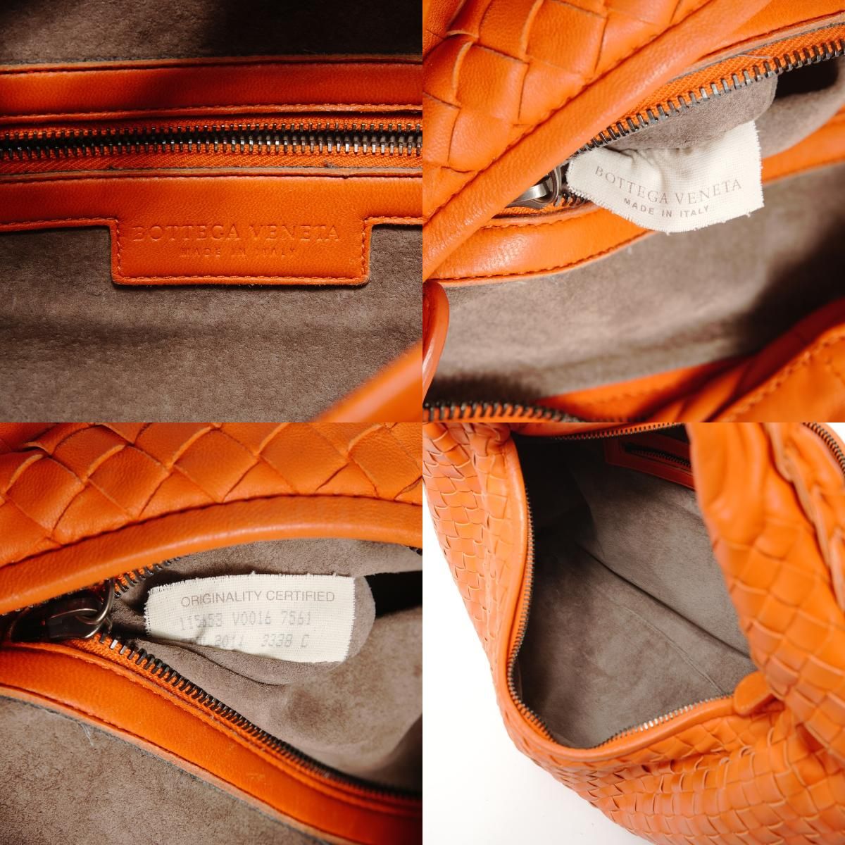 Bottega Veneta Intrecciato Shoulder Bag Leather Orange — view 9