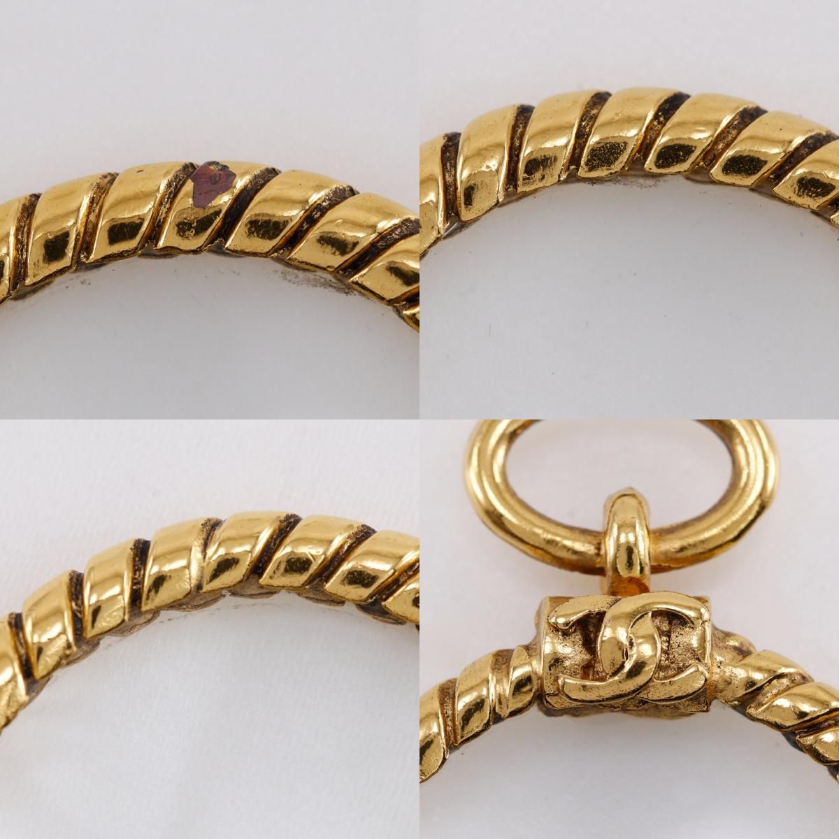 Chanel Loupe Pendant 2 Rows Vintage Gold Plated Necklace — view 9