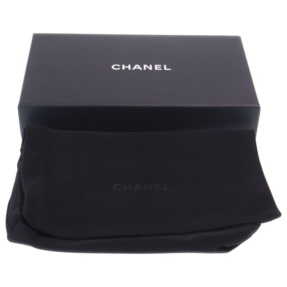 Chanel Line Stone CC Logo Quilted Zip Around Wallet Card Case Black Caviar — view 6