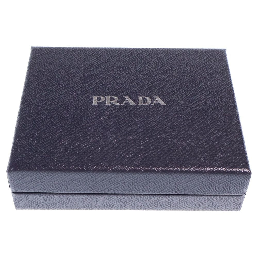 Prada Bifold Wallet Compact Coin Case Aviator Blue Soft Looks Leather Gold — view 6
