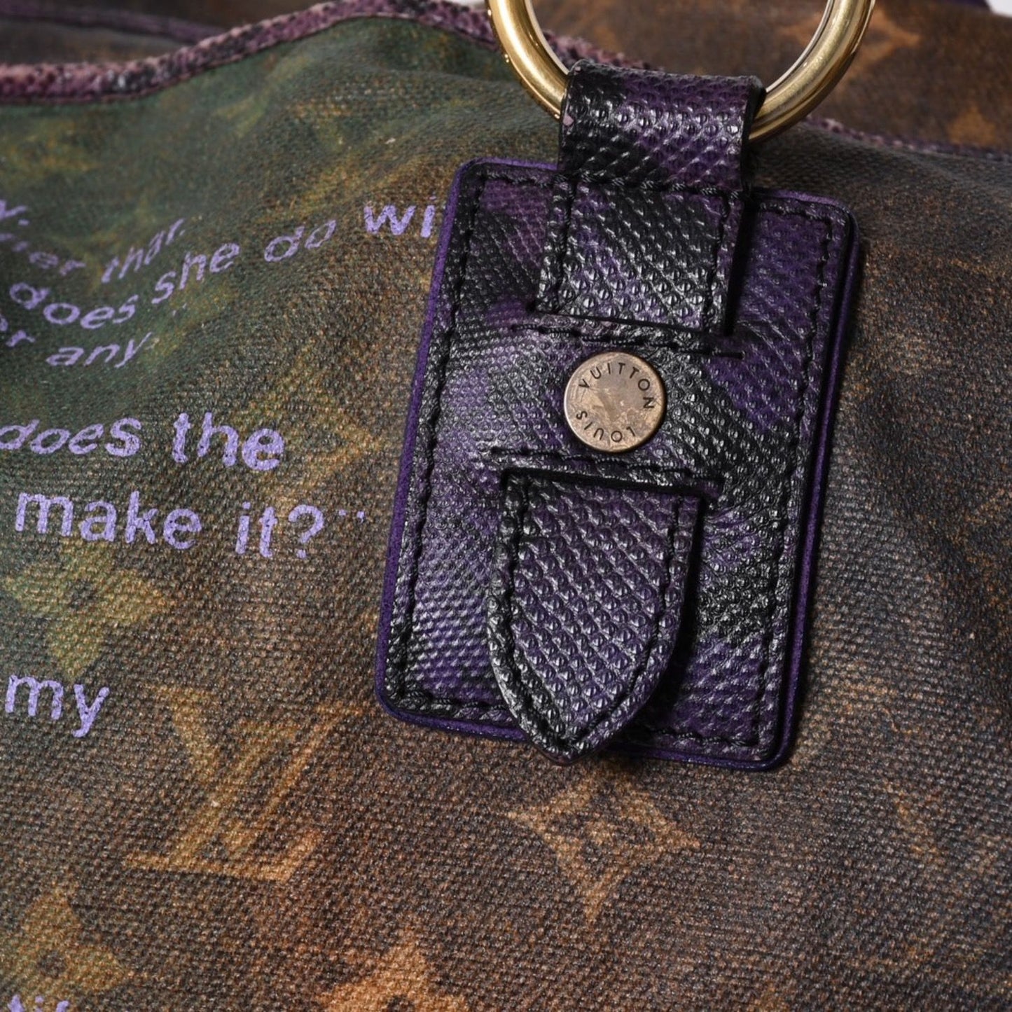 Louis Vuitton Tote Bag Richard Prince Heartbreak Monogram Jokes Canvas Violet — view 8