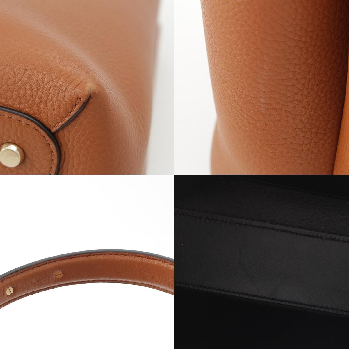 Cartier Gray Necklace Leather Panthère Double Small 2-Way Handbag Caramel — view 9