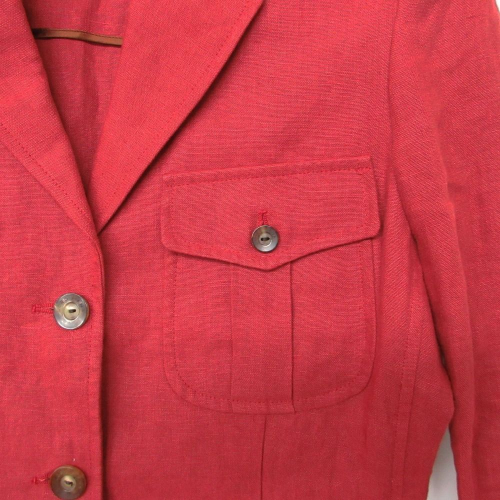 Loro Piana Tailored Jacket Linen 100% Safari Red — view 8