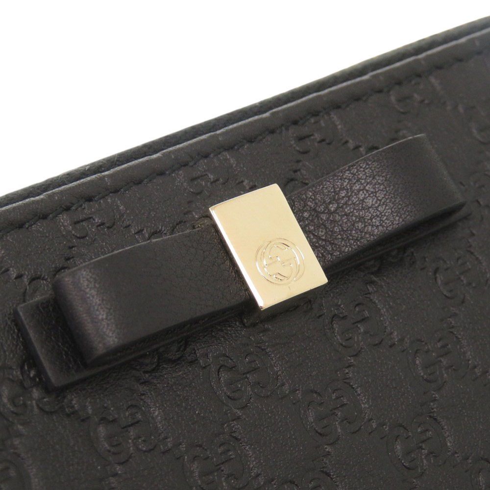 Gucci Micro Guccissima Ribbon Black Zip Around Wallet — view 9