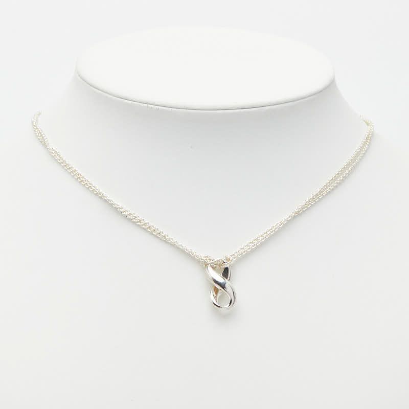 Tiffany & Co Infinity Figure 8 Double Chain Pendant Necklace Silver 1 — view 7